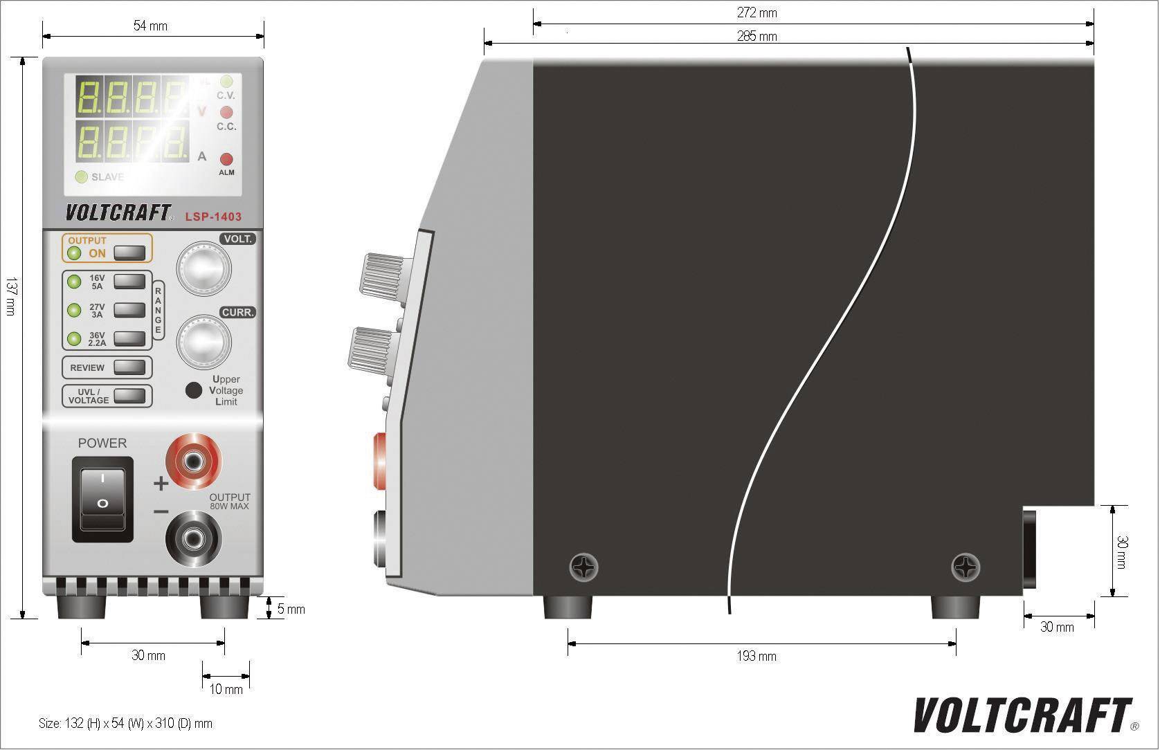 VOLTCRAFT LSP-1403 Labornetzgerät, einstellbar 0 - 36 V/DC 0 - 5A 80W Master/Slave-Funktion Anzahl Ausgänge 1 x