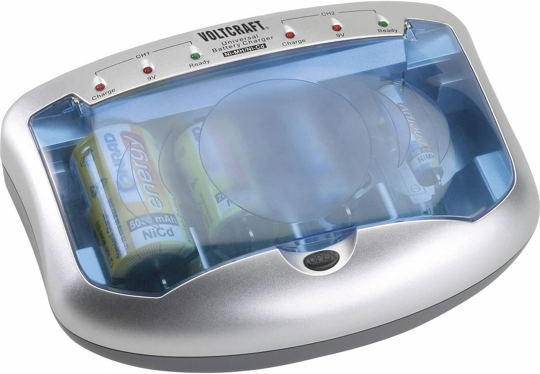 VOLTCRAFT P-100 Rundzellen-Ladegerät NiMH, NiCd Micro (AAA), Mignon (AA), Baby (C), Mono (D), 9V Block