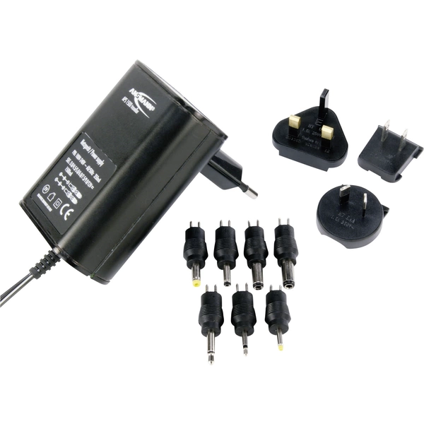 Ansmann Steckernetzteil, einstellbar 3 V/DC, 4.5 V/DC, 5 V/DC, 6 V/DC, 7.5 V/DC, 9 V/DC, 12 V/DC 1500 mA 18 W Ansmann Steckernetzteil, einstellbar 3 V/DC, 4.5 V/DC, 5 V/DC, 6 V/DC, 7.5 V/DC, 9 V/DC, 12 V/DC 1500 mA 18 W