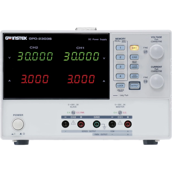GW Instek GPD-3303D Labornetzgerät, einstellbar 0 - 30 V/DC 0.1 - 3A 195W USB Anzahl Ausgänge 3 x GW Instek GPD-3303D Labornetzgerät, einstellbar 0 - 30 V/DC 0.1 - 3A 195W USB Anzahl Ausgänge 3 x