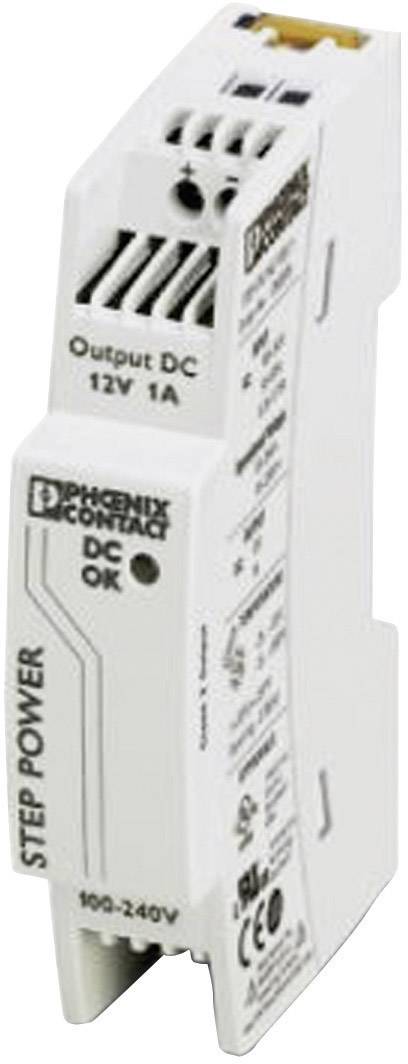 Weißes Schaltnetzteil von Phoenix Contact mit der Aufschrift 'Output DC 12V 1A' für industrielle Anwendung.
