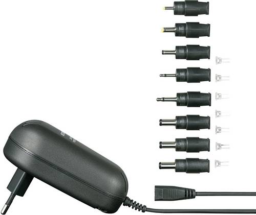 VOLTCRAFT SPS24-24W Steckernetzteil, einstellbar 9 V/DC, 12 V/DC, 13.5 V/DC, 15 V/DC, 18 V/DC, 20 V/