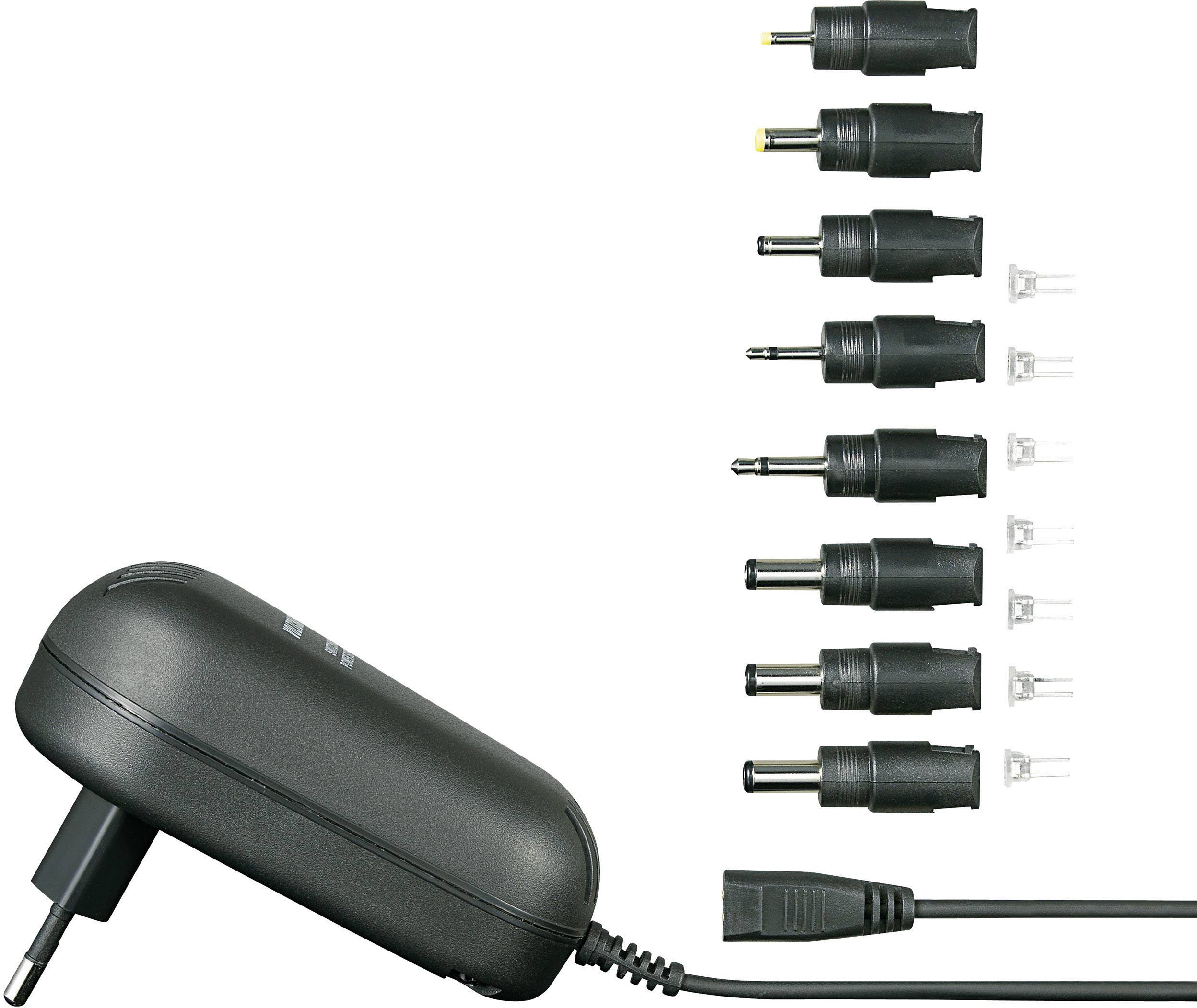 VOLTCRAFT SPS24-24W Steckernetzteil, einstellbar 9 V/DC, 12 V/DC, 13.5 V/DC, 15 V/DC, 18 V/DC, 20 V/DC, 24 V/DC 1000mA 24W