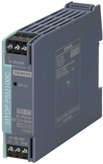 Siemens 6EP13315BA00 Hutschienen-Netzteil (DIN-Rail) 24 V/DC 0.6A 14W Anzahl Ausgänge:1 x Inhalt 1St.