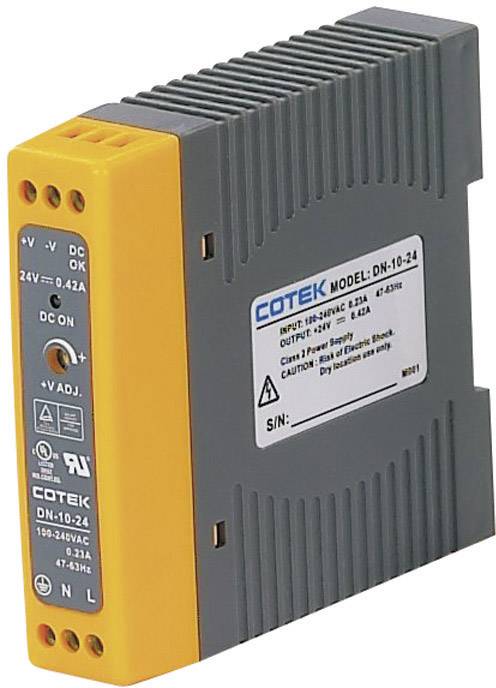 Cotek DN 10-24 Hutschienen-Netzteil (DIN-Rail) 24 V/DC 0.42A 10W Anzahl Ausgänge:1 x Inhalt 1St.