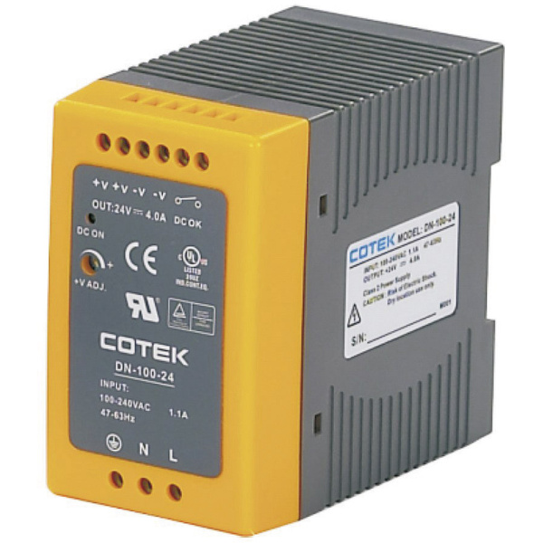 Cotek DN 100-24 Hutschienen-Netzteil (DIN-Rail) 24 V/DC 4 A 96 W 1 x