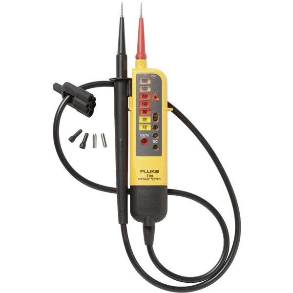 Fluke T90 Zweipoliger Spannungsprüfer CAT II 690 V, CAT III 600 V LED, Akustik Fluke T90 Zweipoliger Spannungsprüfer CAT II 690 V, CAT III 600 V LED, Akustik