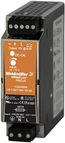 Weidmüller Schaltnetzgerät CP T SNT 70W 12V 6A 15 V/DC 6A 70W 1 x