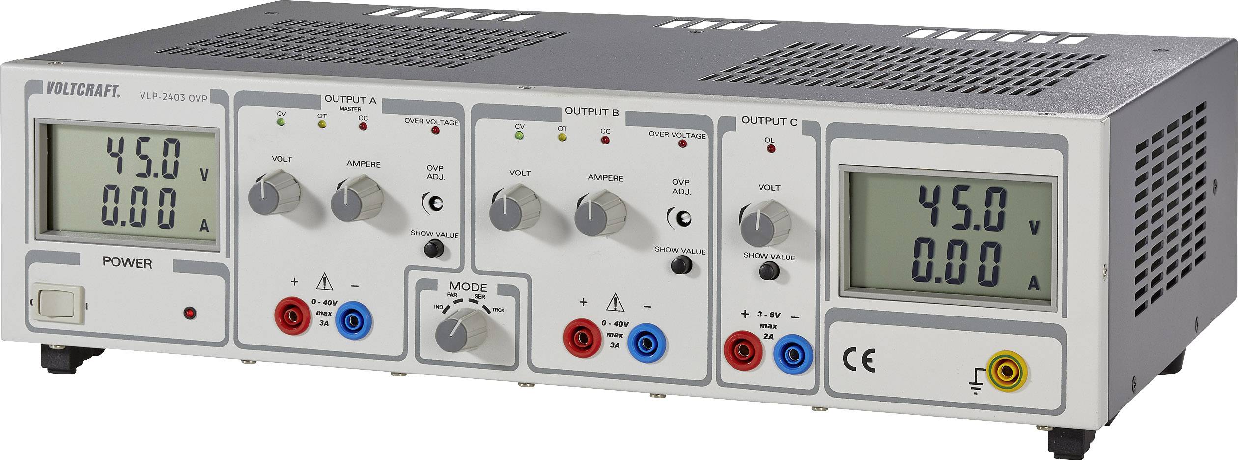 VOLTCRAFT VLP 2403 OVP Labornetzgerät, einstellbar 0 - 40 V/DC 0 - 3A 252W OVP Anzahl Ausgänge 3 x
