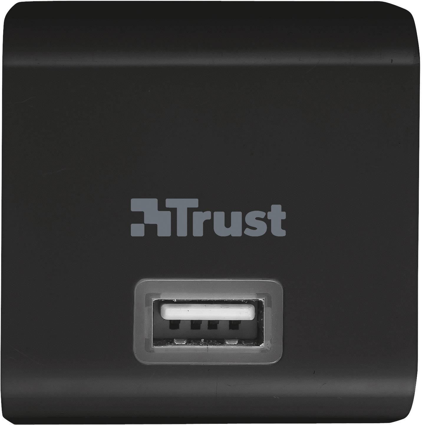 Trust Wall Charger with USB port - 12W USB Ladegerät USB Schwarz Steckdose