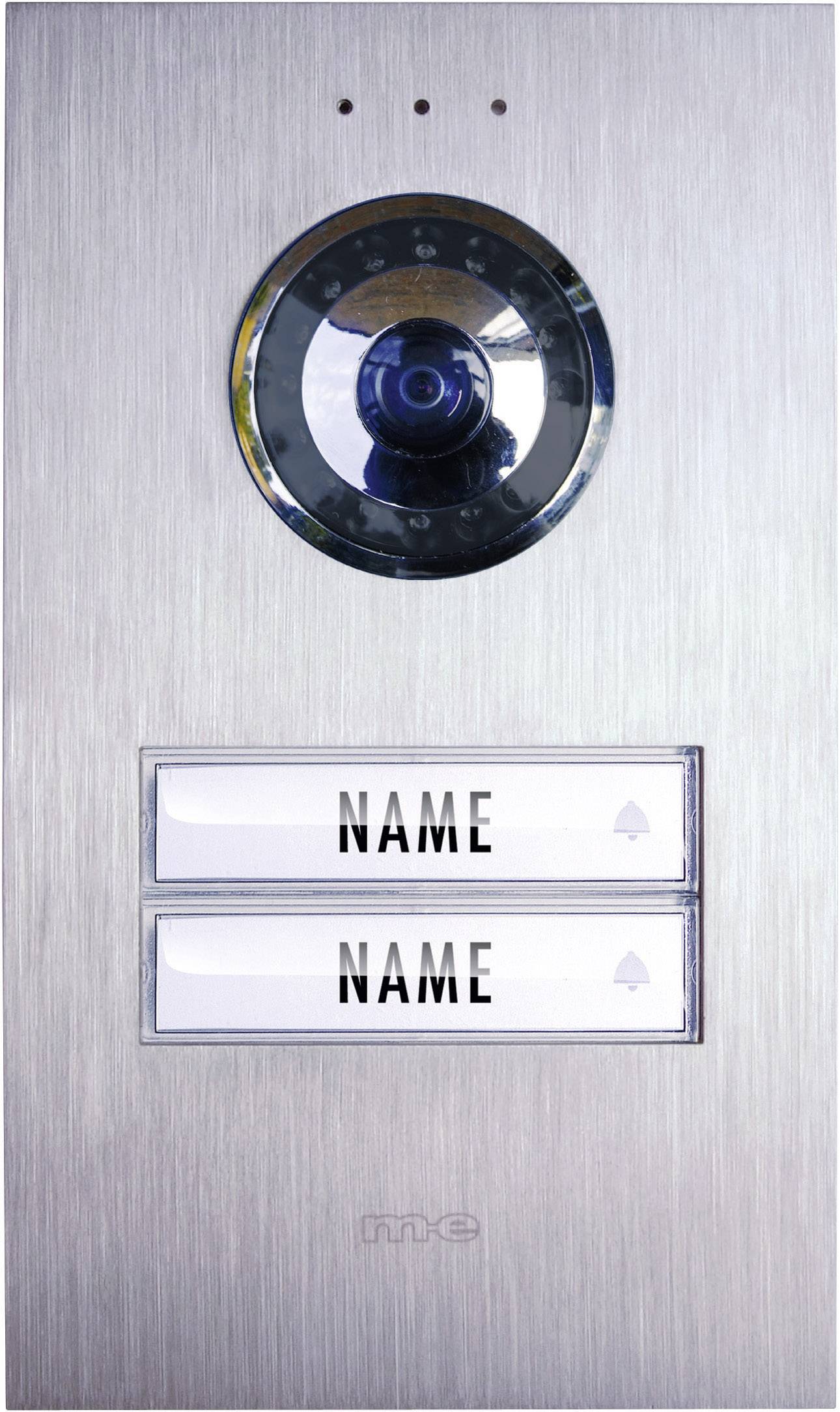 m-e modern-electronics VDV 620 compact Vistadoor Video-Türsprechanlage Kabelgebunden Außeneinheit 2 Familienhaus Edelstahl