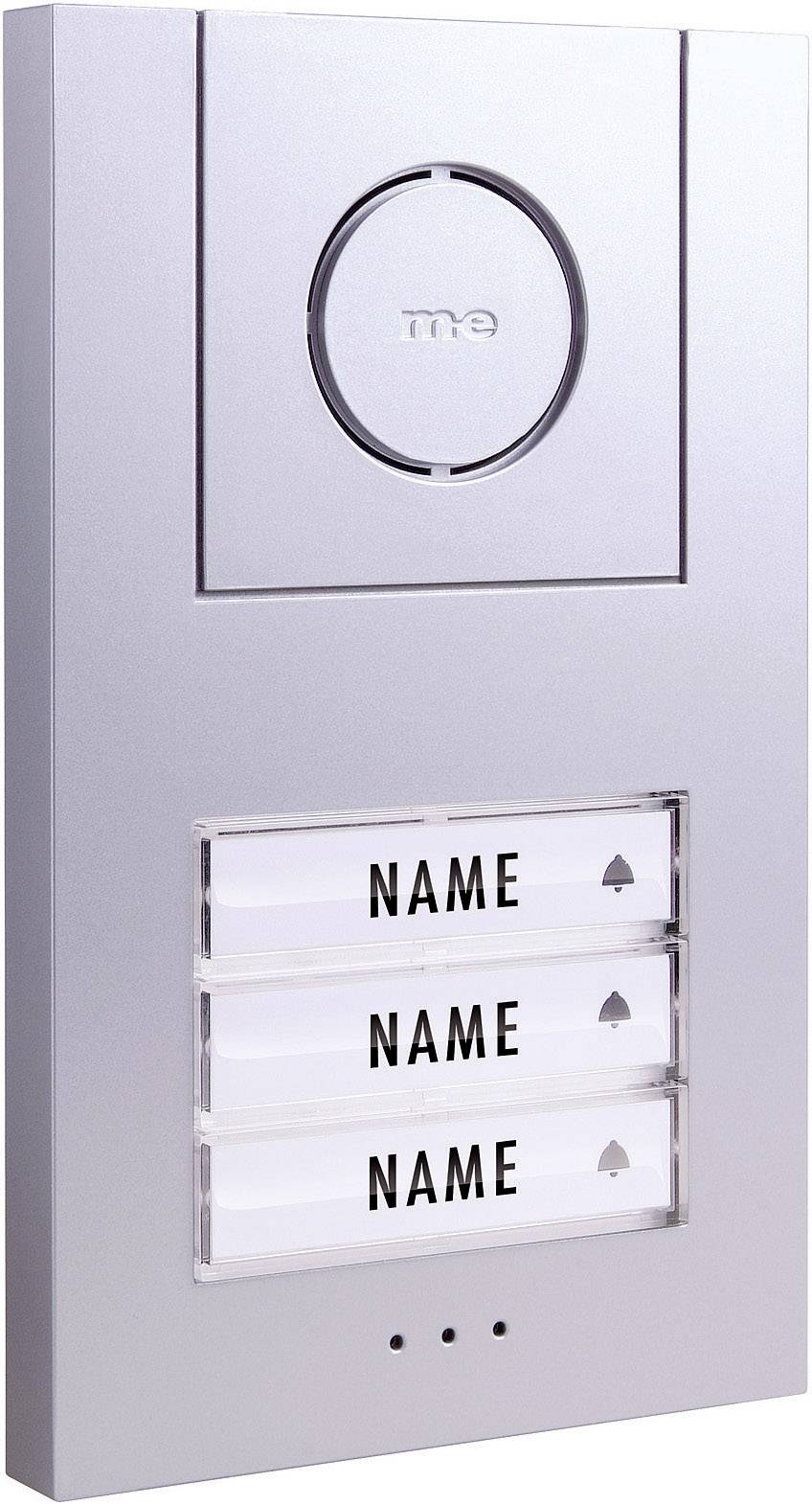 M-e modern-electronics Vistus AD 4030 Türsprechanlage Kabelgebunden Komplett-Set 3 Familienhaus Silber, Weiß