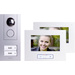Set complet d'Interphone vidéo filaire 2 foyers m-e modern-electronics Vistus VD 6720 argent, blanc