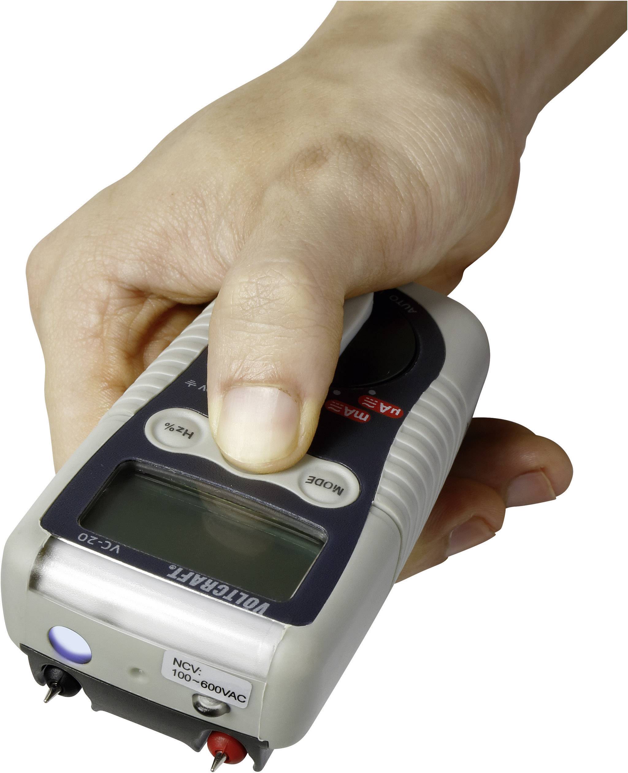 VOLTCRAFT VC-20 Hand-Multimeter digital Spritzwassergeschützt (IP54) CAT III 1000 V, CAT IV 600V Anzeige (Counts): 4000