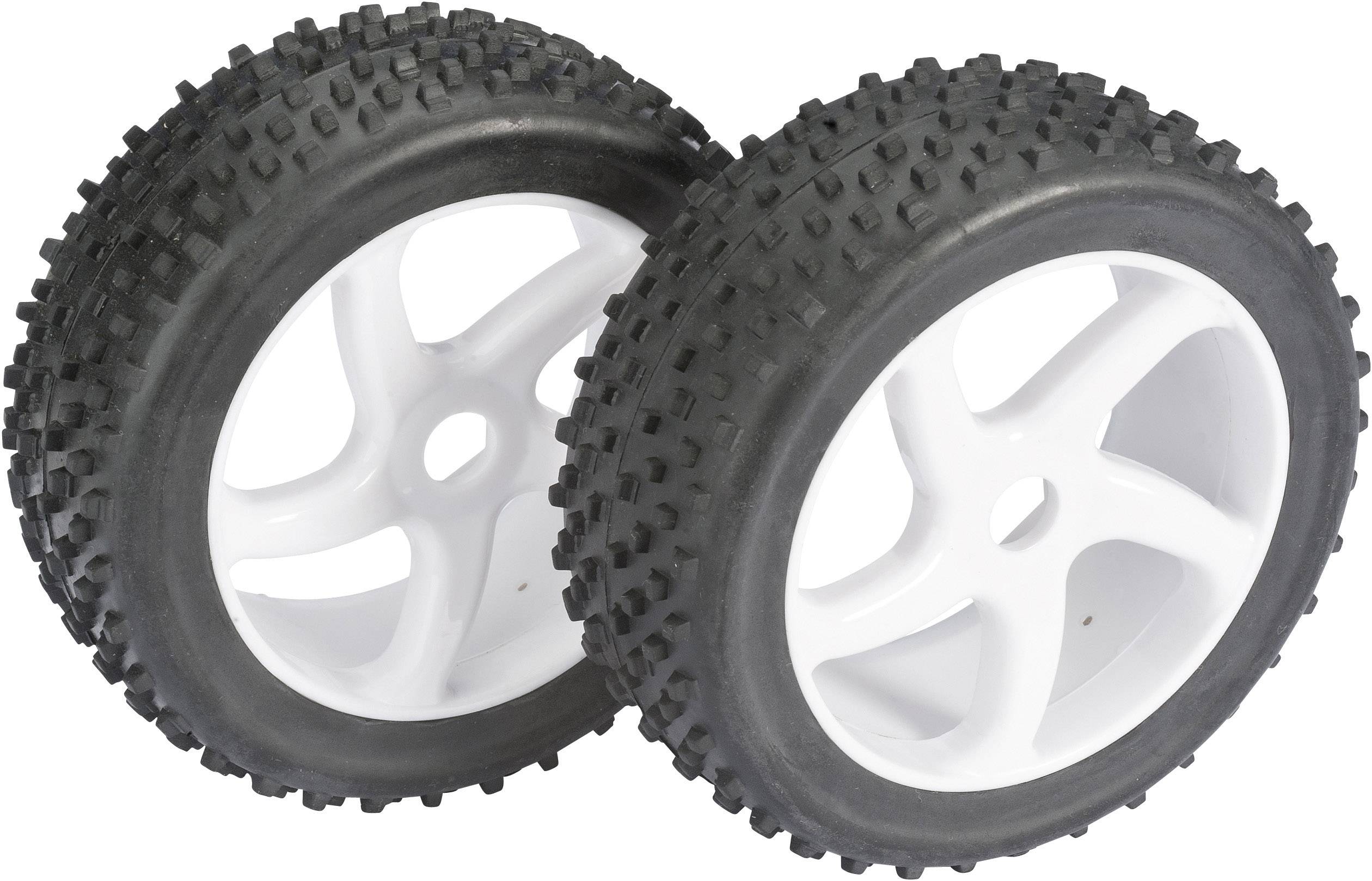 Absima 1:8 Buggy Kompletträder 4-Kant Multispike S-Design Weiß 2 St.