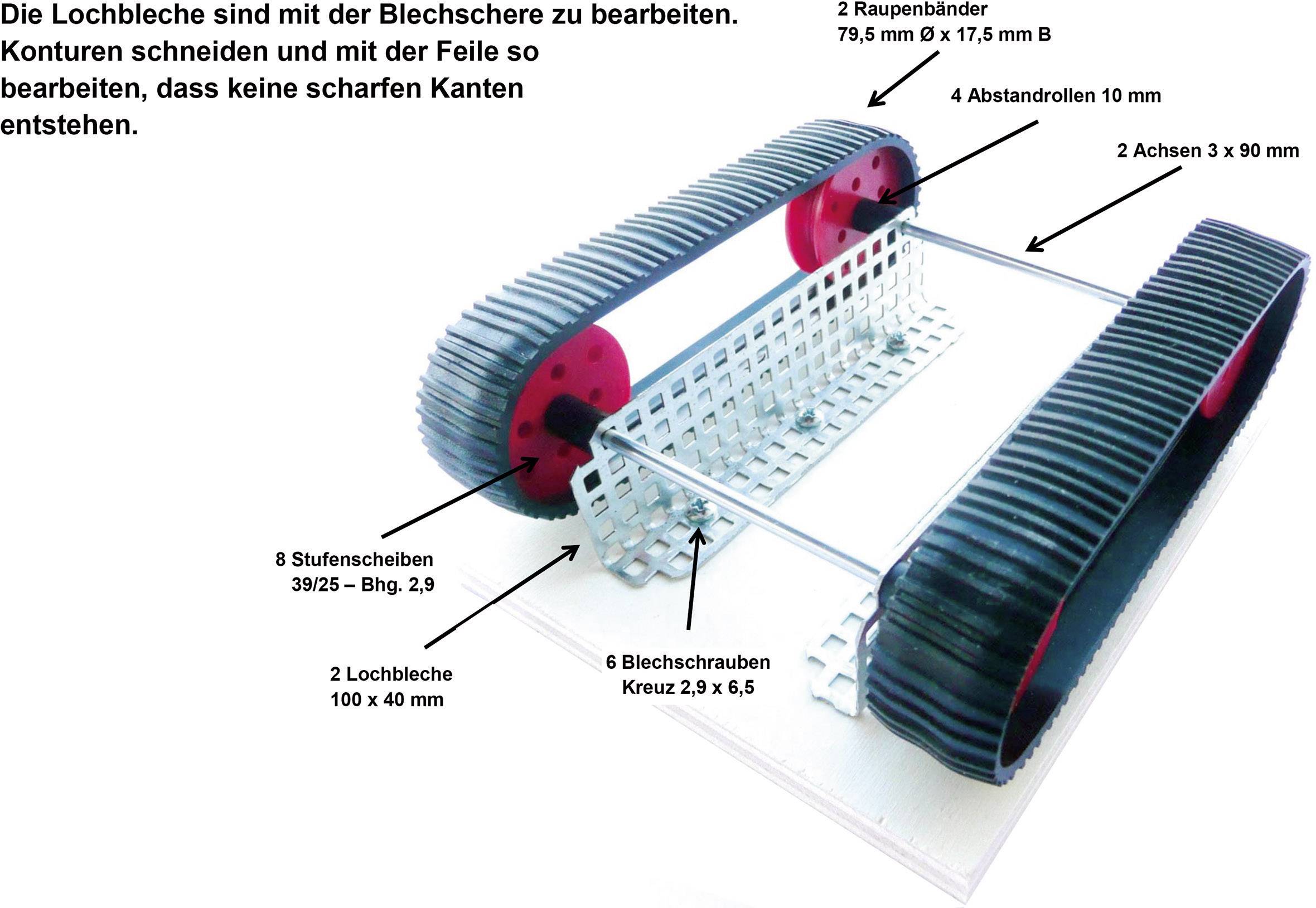 Reely Werklehrmittel Raupenfahrzeug-Bausatz (L x B) 79.5 mm x 17.5 mm