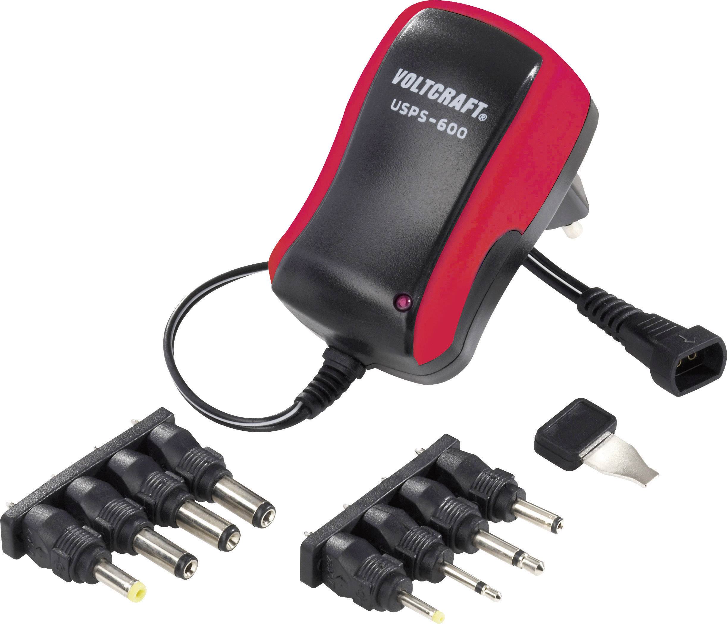 VOLTCRAFT USPS-600 Steckernetzteil, einstellbar 3 V/DC, 4.5 V/DC, 5 V/DC, 6 V/DC, 7.5 V/DC, 9 V/DC, 12 V/DC 600mA 7.2W