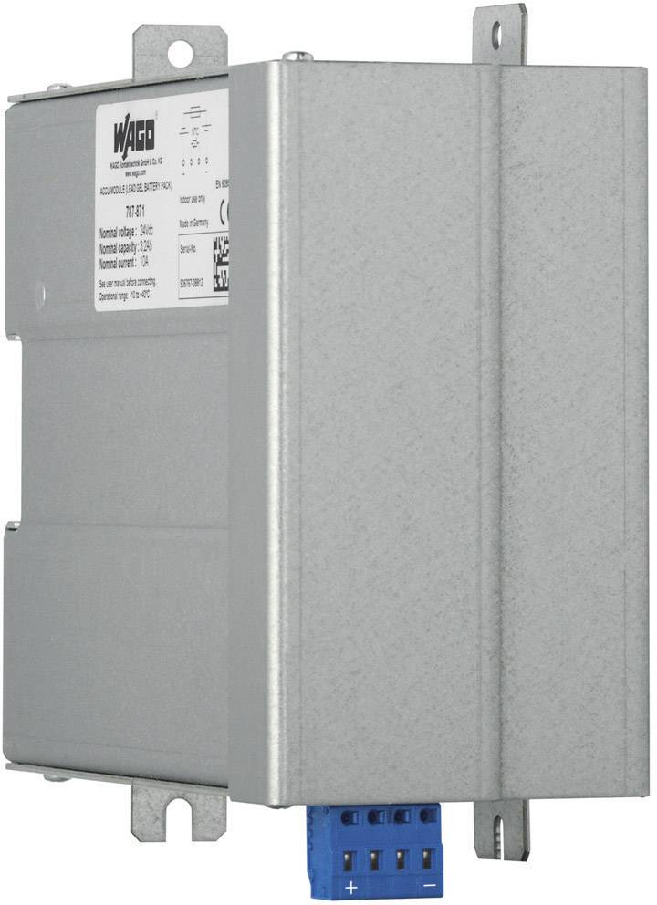 Silbernes elektrisches Modul von WAGO mit Anschlüssen, das für die Integration in technische Systeme konzipiert ist.