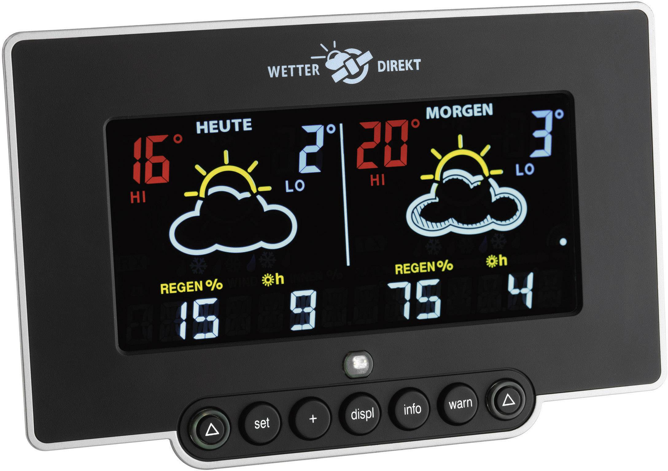 TFA Dostmann NEON 300 35.5054 Satelliten Wetterstation Vorhersage für 2 Tage