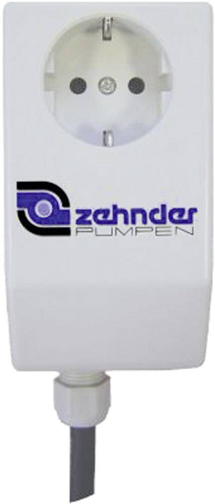 'Zehnder Pumpen' Steckdose, rechteckige Form, mit Firmenlogo und Kabelanschluss unten.