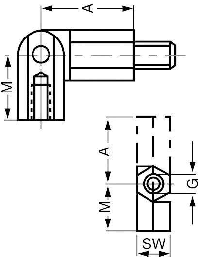 TOOLCRAFT Gelenkbolzen (L) 20 mm M3 Messing