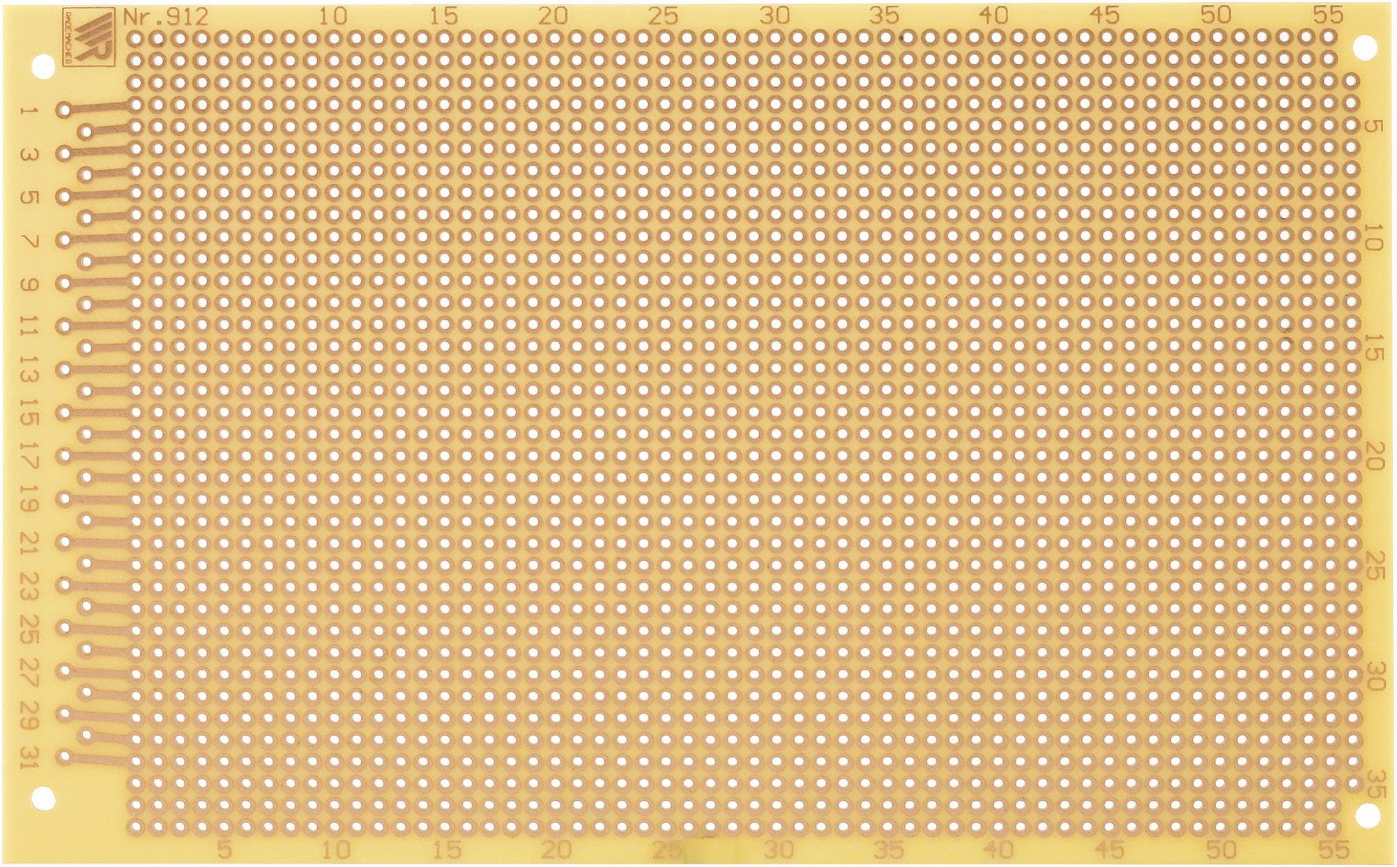 Rademacher WR-Typ 912 Experimentierplatine Hartpapier (L x B) 160mm x 100mm 35µm Rastermaß 2.54mm Inhalt 1St.