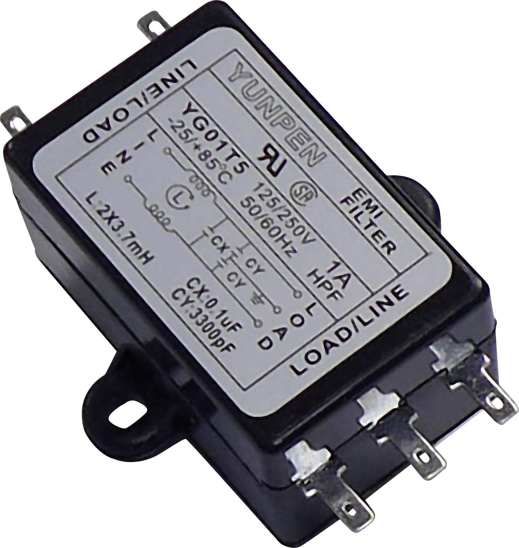 Yunpen YG01T5 Entstörfilter 250 V/AC 1A 3.7 mH (L x B x H) 68 x 55 x 25mm 1St.
