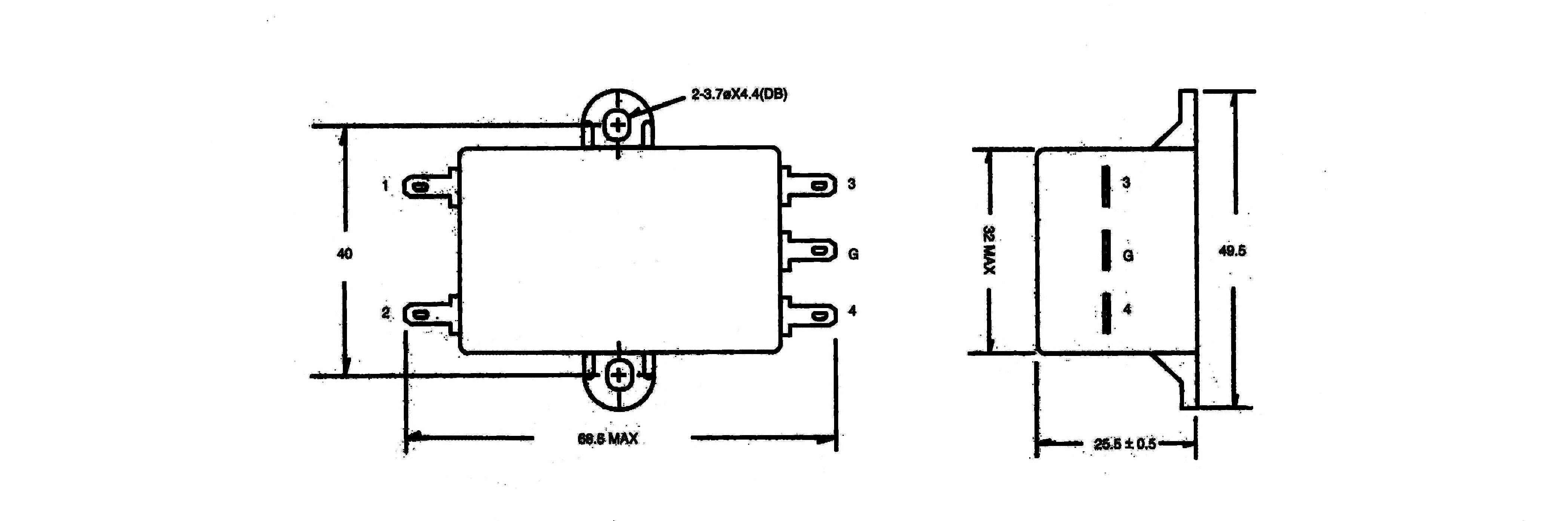 Yunpen 521337 YG06T5 Entstörfilter 250 V/AC 6 A 0.7 mH (L x B x H) 68 x 55 x 25 mm 1 St.
