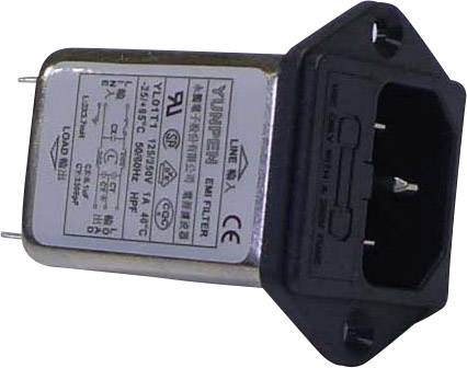 Yunpen YL01T1 Netzfilter mit Kaltgerätebuchse, mit Sicherung 250 V/AC 1A 3.7 mH (L x B x H) 60 x 45 x 33.5mm 1St.