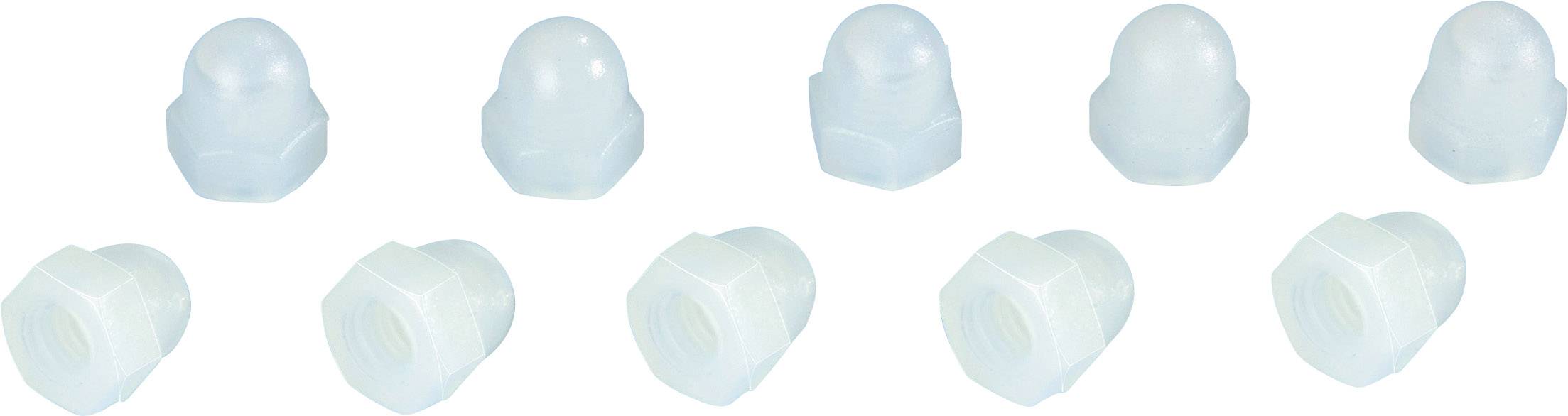 TOOLCRAFT M3 D1587-POLY 194790 Sechskant-Hutmuttern M3 Kunststoff 10 St.