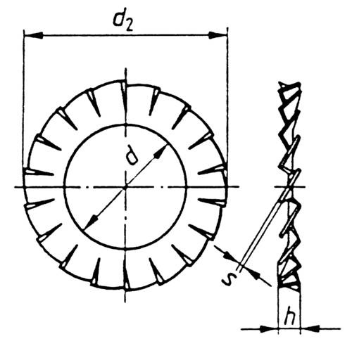TOOLCRAFT A5,1 D6798 194755 Fächerscheiben Innen-Durchmesser: 5.3mm M5 DIN 6798 Federstahl 100St.