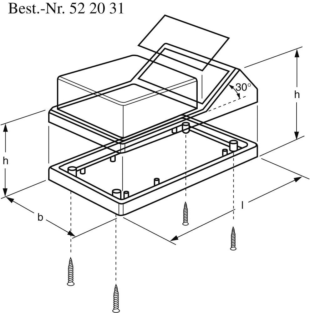 TEKO 790.9 Pult-Gehäuse (L x B x H) 145 x 85 x 73mm ABS, Aluminium Schwarz, Silber 1St.