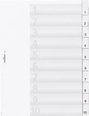 Durable Kunststoffregister transparent/6821-19 1-10 farblos 130 my