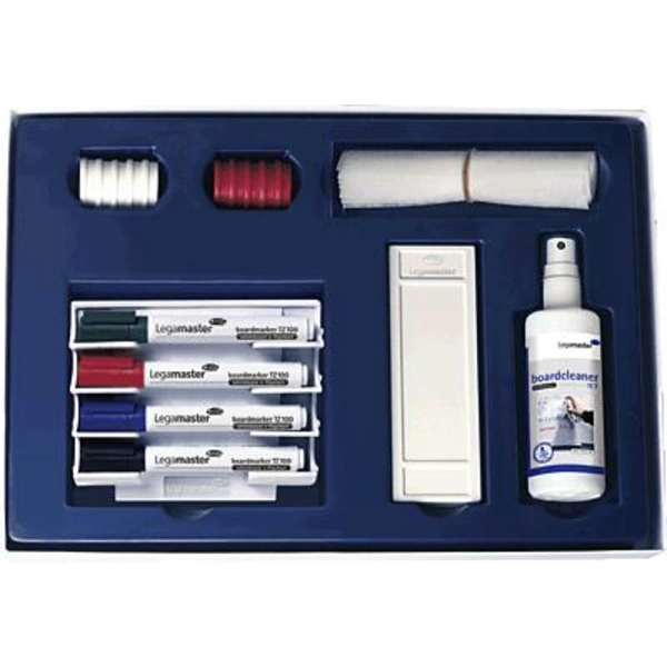 Legamaster STARTER Kit 7-125000 Whiteboardmarker Schwarz, Blau, Rot, Grün inkl. Tafellöscher, Reiniger, Magneten 27St. Legamaster STARTER Kit 7-125000 Whiteboardmarker Schwarz, Blau, Rot, Grün inkl. Tafellöscher, Reiniger, Magneten 27St.