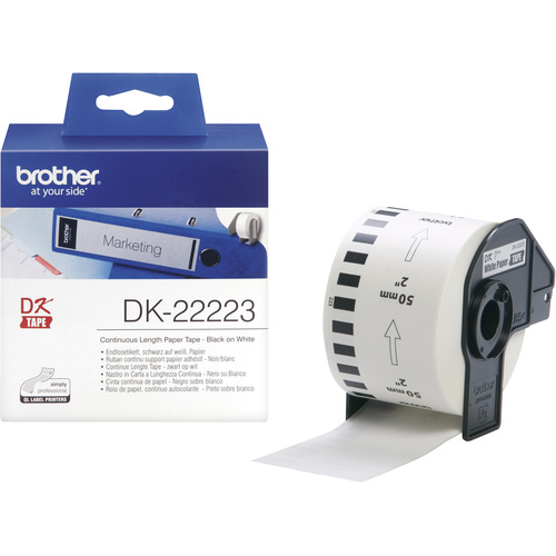 Brother DK-22223 Rouleau d'étiquettes 50 mm x 30.48 m papier blanc 1 pc(s) fixation permanente DK22223 Etiquette universelles
