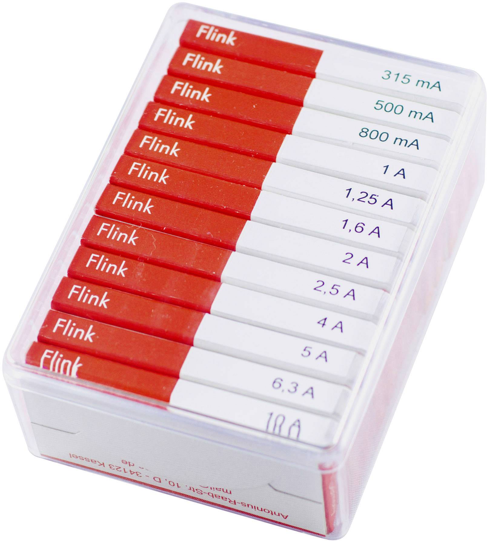 ESKA 632.800 632800 Feinsicherung-Sortiment (Ø x L) 6.3 mm x 32 mm Flink -F- Inhalt 120 Teile