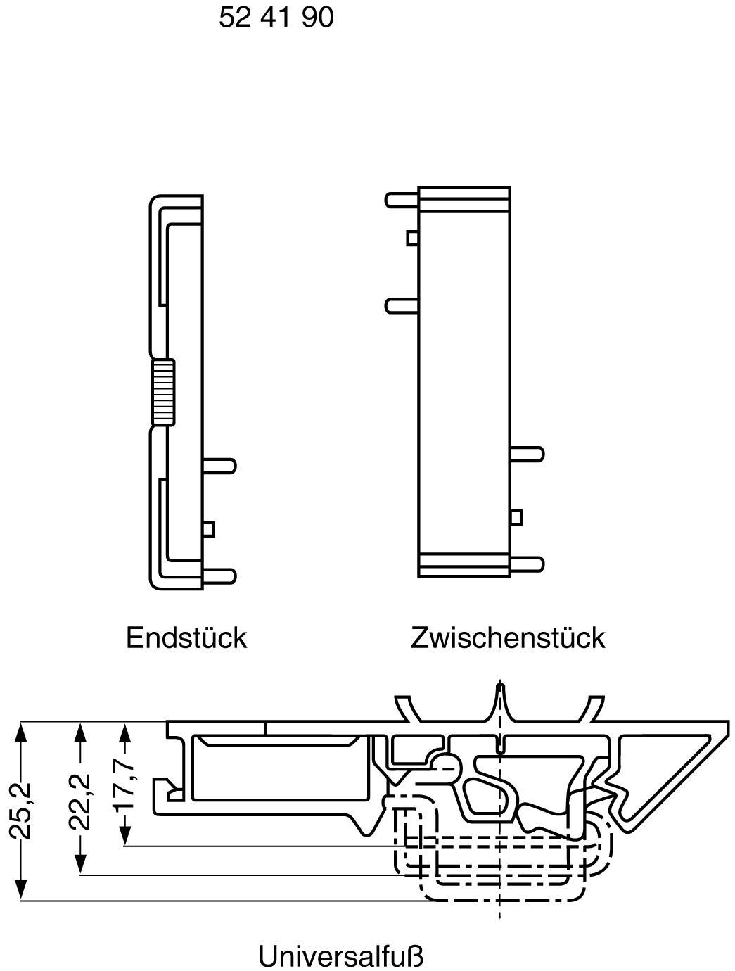 Wieland Electric ENDSTUECK 12.8MM Hutschienen-Gehäuse Endstück 12.8 x 96 Kunststoff