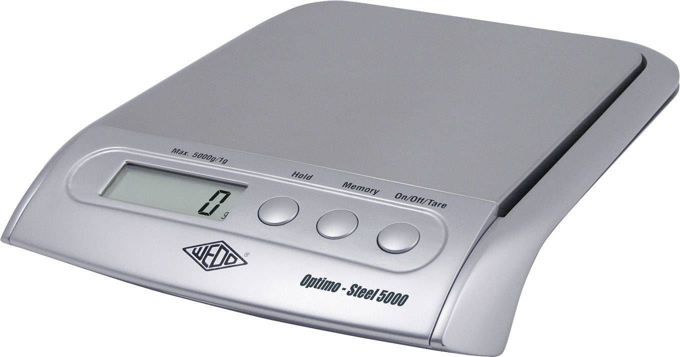 WEDO 485154 Paketwaage Wägebereich (max.) 5 kg Ablesbarkeit 1 g netzbetrieben, batteriebetrieben Silber