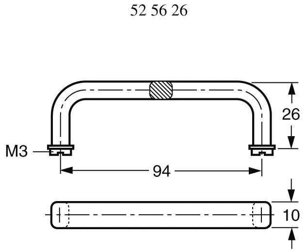 Strapubox 94104 Tragegriff Schwarz (L x B) 104 mm x 26 mm 1 St.