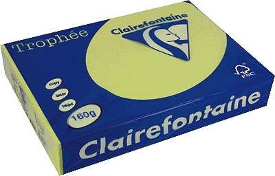 Clairefontaine Trophée Pastell 1023C  Farbiges Druckerpapier DIN A4  250 Blatt Gelb