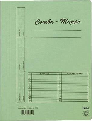 Combamappe A4 Karton 250g/qm grün