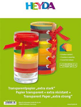 Heyda Transparentpapier/204875410 DIN A4 sortiert 115 g/qm Inh.10 Blatt