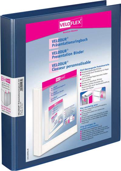 Veloflex Präsentationsringbücher VELODUR/1143150 DIN A4 blau 2-Ring 25 mm