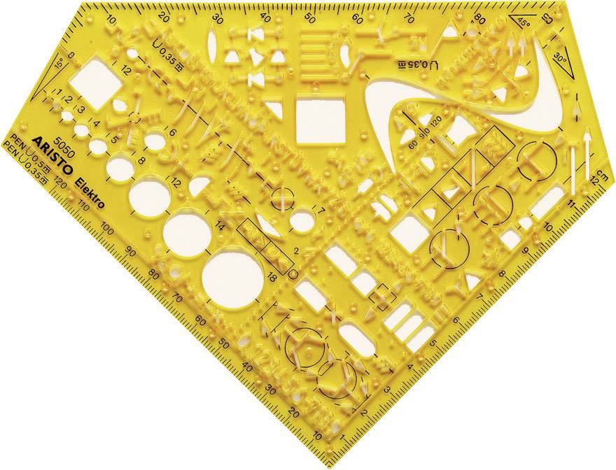 Aristo Schablone Elekro AH5050/70-AH5050 155x155x1,3 mm Elektro Inh.1