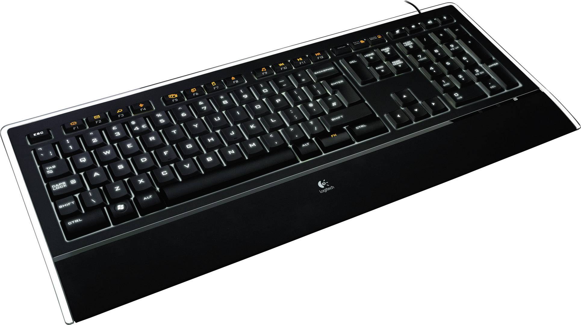 Logitech K740 Illuminated Keyboard USB Tastatur Deutsch, QWERTZ Schwarz Beleuchtet