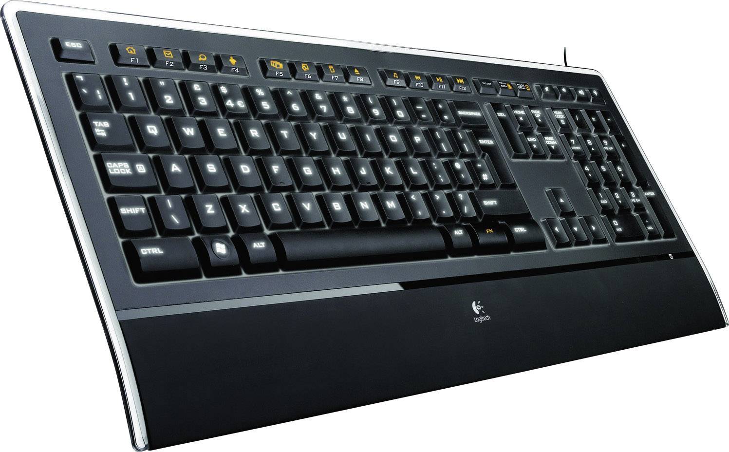 Logitech K740 Illuminated Keyboard USB Tastatur Deutsch, QWERTZ, Windows® Schwarz Beleuchtet