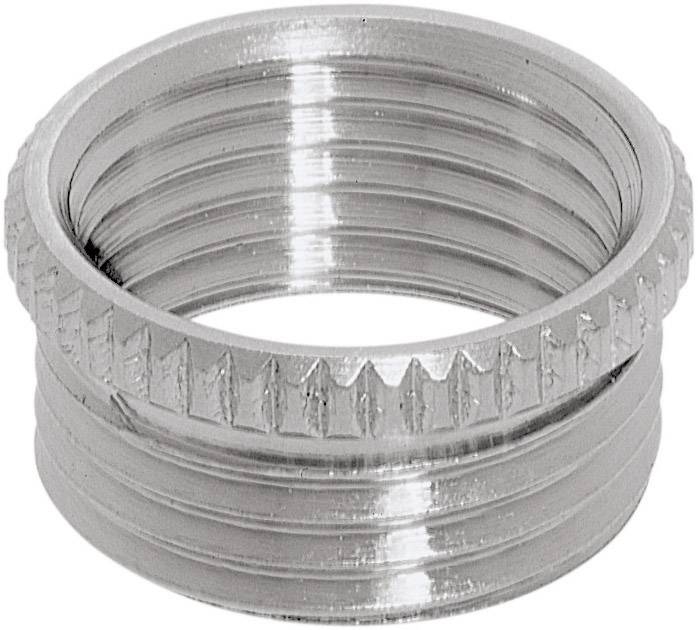 Metalladapter mit Außengewinde, silberfarben.