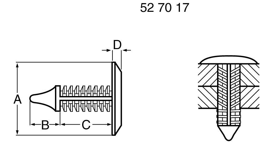PB Fastener 354-9097-0010 Platinenhalter Kunststoff Abstandsmaß 14.2mm