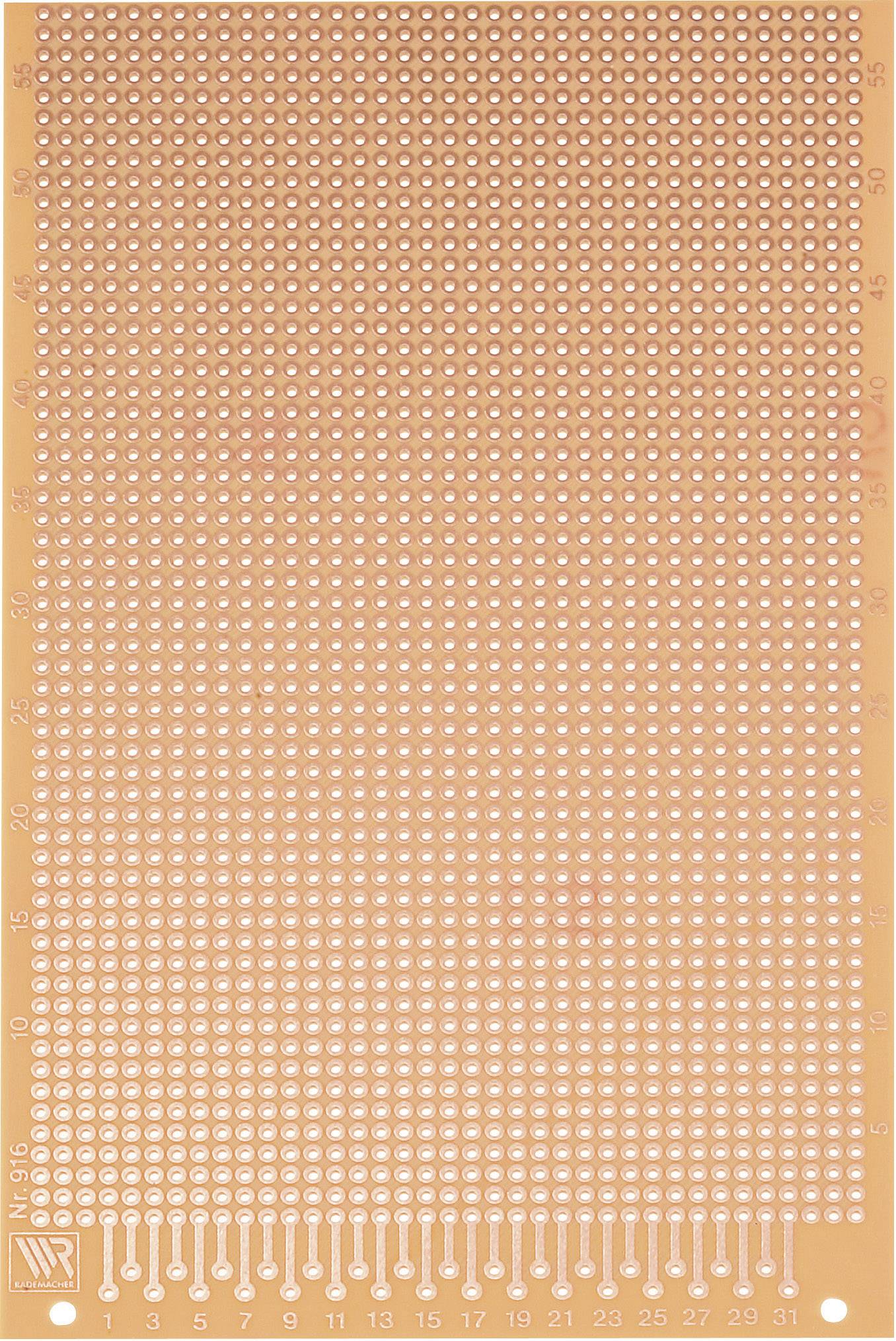 Rademacher WR-Typ 916 Experimentierplatine Hartpapier (L x B) 160mm x 100mm 35µm Rastermaß 2.54mm Inhalt 1St.