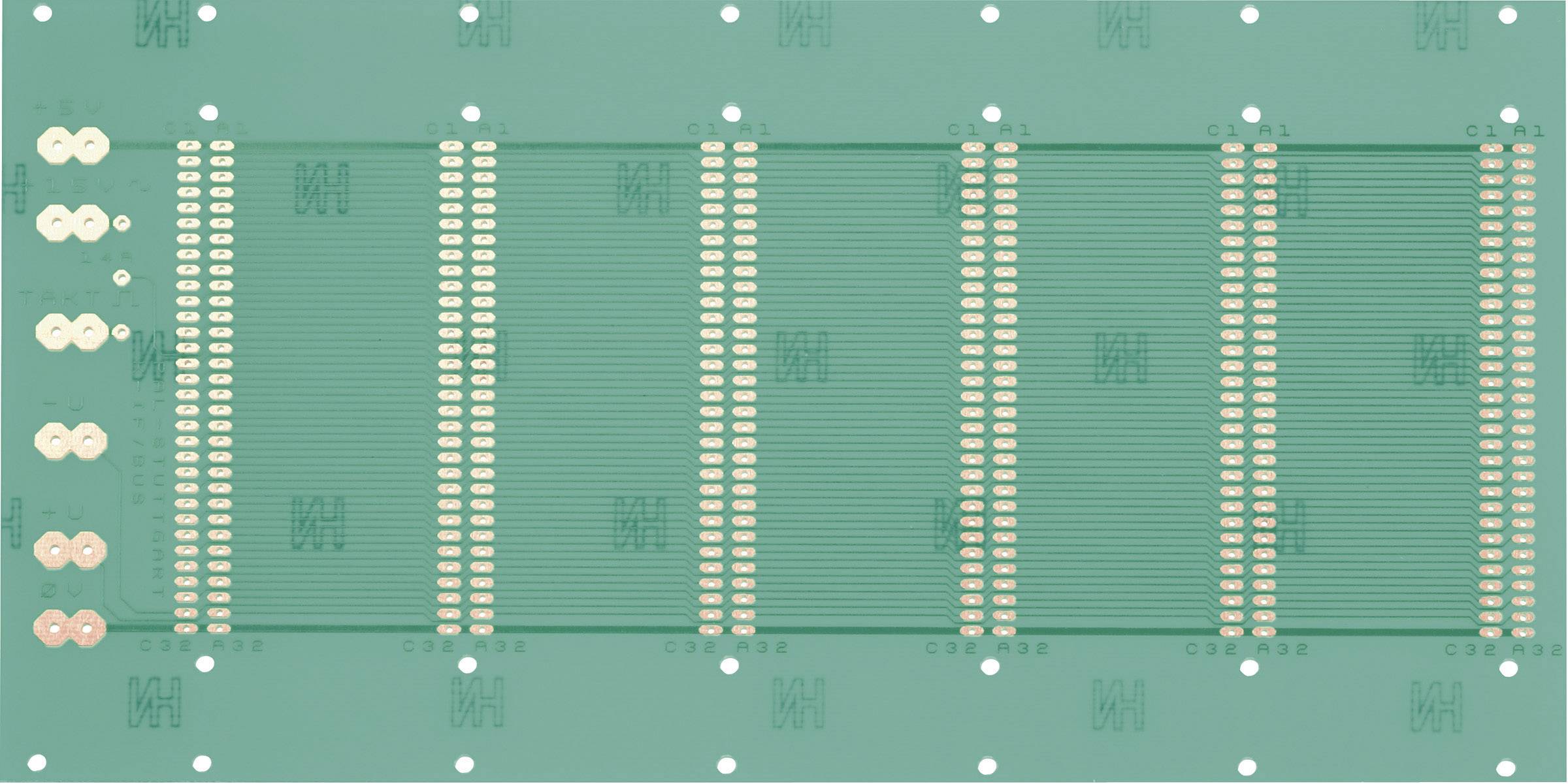 Rademacher WR-Typ 945 Prüfungsplatine nach IHK-Richtlinie Epoxyd (L x B) 245mm x 129mm 35µm Rastermaß 2.54mm Inhalt 1St.